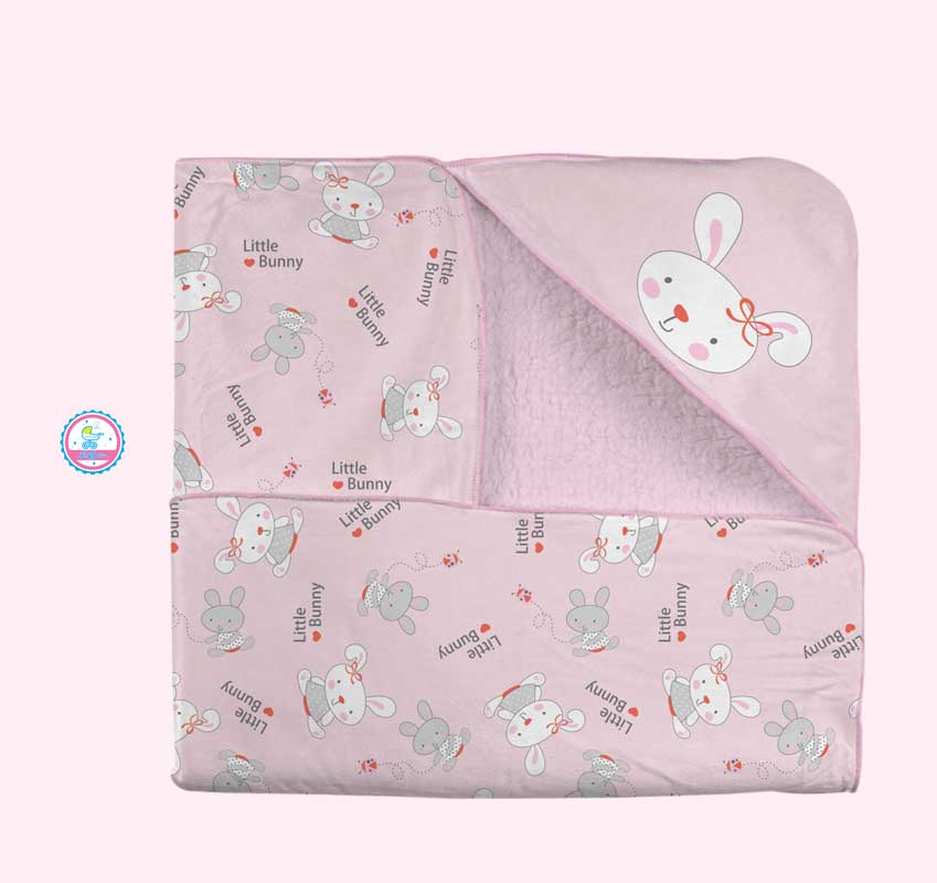 پتو دورپیچ کلاه دار LITTLE BUNNY رزبرن
